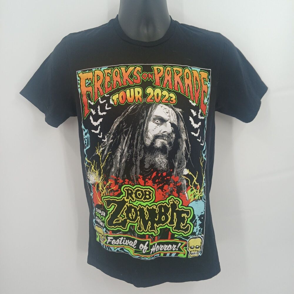 Rob Zombie Freaks On Parade 2023 Tour Graphic Concert Tee Adult S/M Streetwear